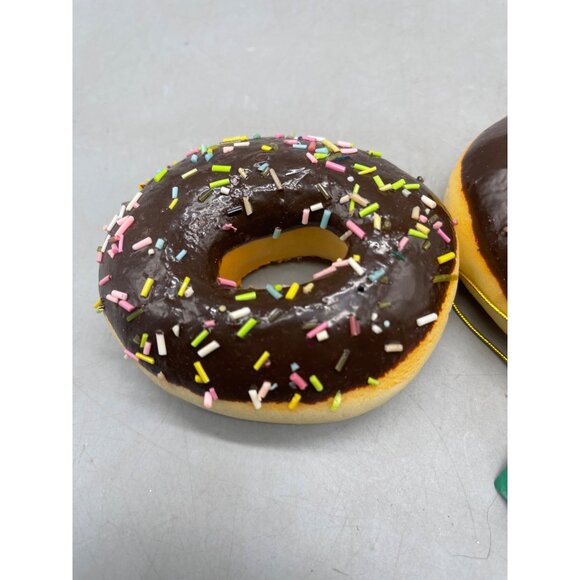 Kurt Adler sweet scoops chocolate 1 sprinkle donut ornaments set of 2 READ NEW - Picture 2 of 7